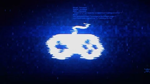 Game Controller joystick epad Game Symbol Digital Pixel Noise Error Animation. Video stock 116058563