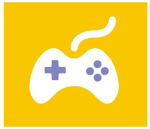 Game controller, joystick icon on a yellow background Stock Illustration