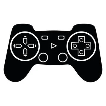 Game controller joystick, isolated vector illustration icon stencil Stock Illustration