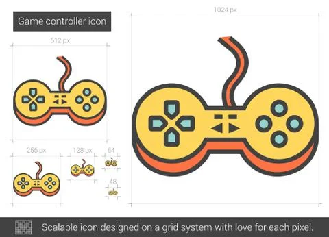 Game controller line icon Stockillustratie