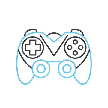 Game controller line icon, outline symbol, vector illustration, concept sign Illustrazione stock
