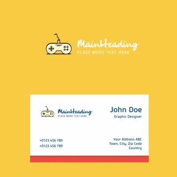 Game controller  logo Design with business card template. Elegant corporate i Illustrazione stock