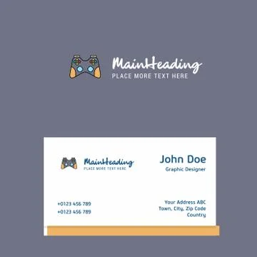 Game controller logo Design with business card template. Elegant corporate id Illustrazione stock