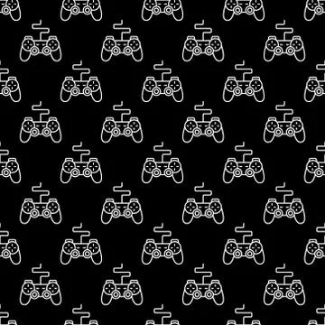 Game controller or Gamepad vector concept seamless pattern Illustrazione stock