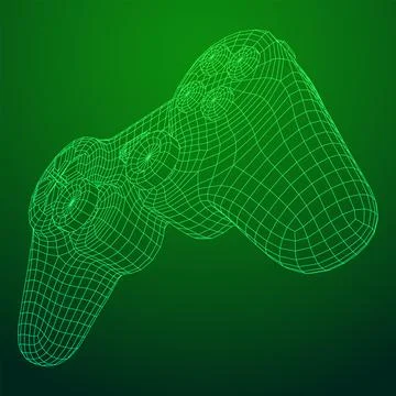 Game controller or gamepad for videogames. Wireframe low poly mesh Stock-Illustration