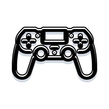Game controller outline enjoying video gaming entertainment Stock Illustration
