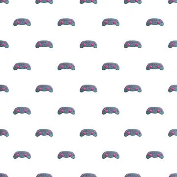 Game controller pattern creating seamless video gaming background Stock Illustration