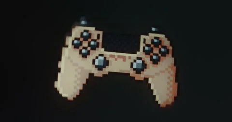 Game controller in pixel art style Video stock 314009220