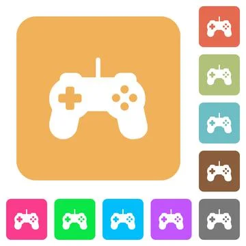 Game controller rounded square flat icons Ilustración de archivo