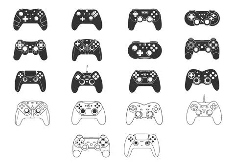 Game controller silhouette, Game Controller SVG, Game controller vector. Stock Illustration
