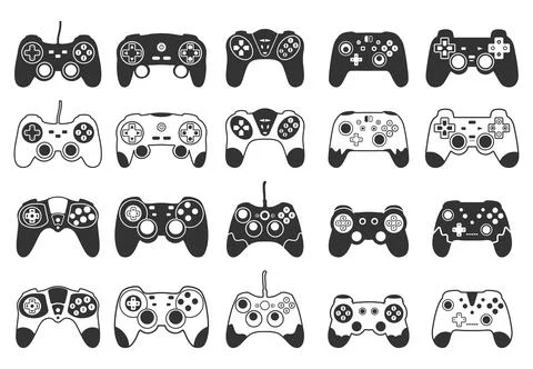 Game controller silhouette, Game controller SVG, Video game Controller. Stock Illustration