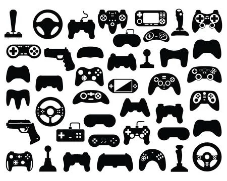 GAME CONTROLLER SILHOUETTE Stock Illustration