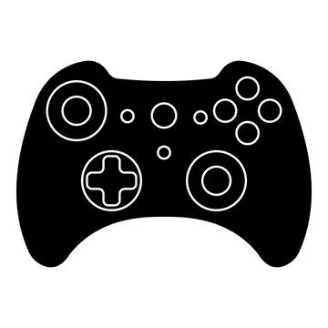 Game controller silhouette outlines gamepad x box, vector joystick gamepad games Stock Illustration
