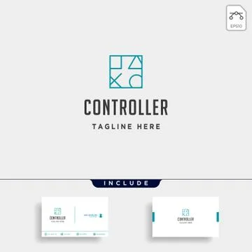 Game controller simple logo line template vector icon element Stock Illustration