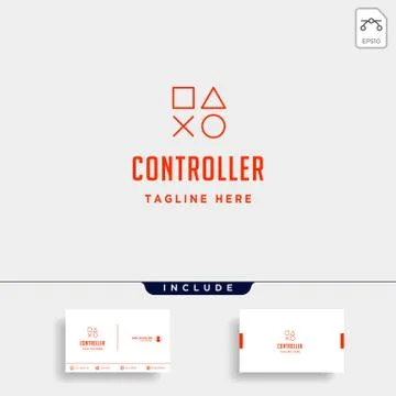 Game controller simple logo line template vector icon element Illustrazione stock