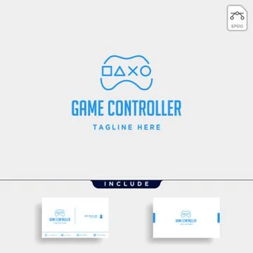 Game controller simple logo line template vector icon element Stock Illustration