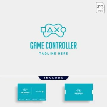Game controller simple logo line template vector icon element Stock Illustration