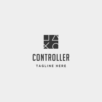 Game controller simple logo line template vector icon element Illustrazione stock