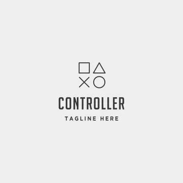 Game controller simple logo line template vector icon element Stock Illustration