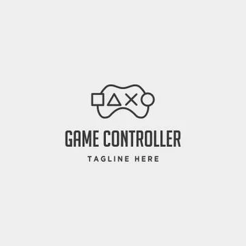 Game controller simple logo line template vector icon element Illustrazione stock