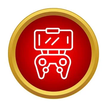Game controller with smartphone screen attached icon Stock Illustration
