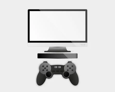 Game controller, television and computer box Stock Illustration