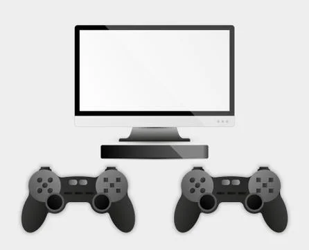 Game controller, television and computer box Stock Illustration