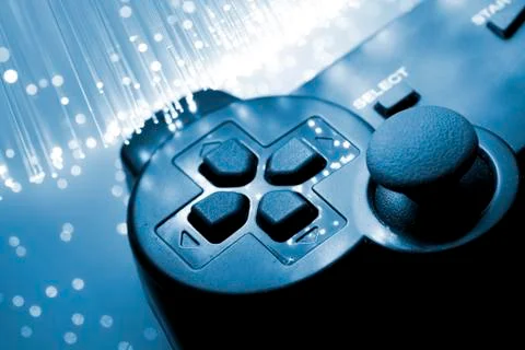 Game controller toned blue Stock Photos