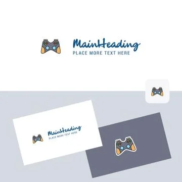Game controller vector logotype with business card template. Elegant corporat Stock Illustration