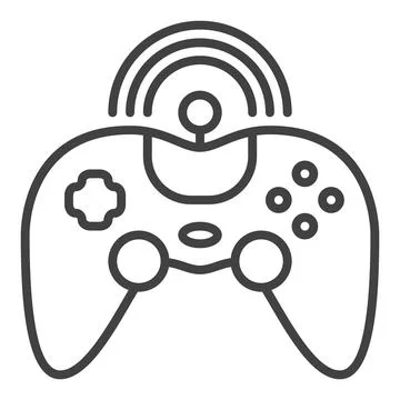 Game Controller vector Wireless Gamepad icon or symbol in outline style Stock Illustration