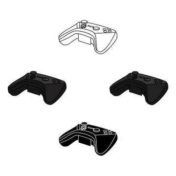 Game controller for the virtual reality icon in cartoon style isolated on white Stock Illustration