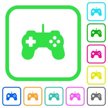 Game controller vivid colored flat icons icons イラスト素材