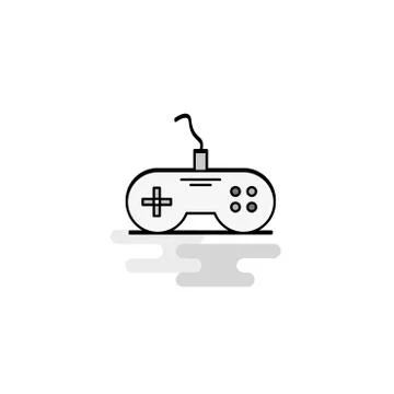 Game controller  Web Icon. Flat Line Filled Gray Icon Vector Illustrazione stock