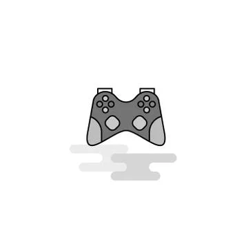 Game controller Web Icon. Flat Line Filled Gray Icon Vector イラスト素材