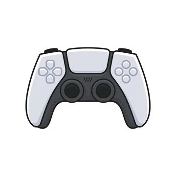 Game Controller. White Joystick Icon. Gamepad for Game Console. Vector Illustrazione stock