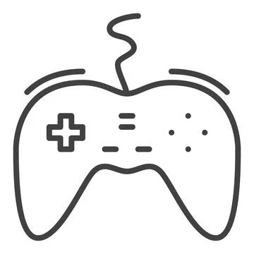 Game Controller with Wire vector Game Pad for PC icon or sign in outline styl 스톡 일러스트