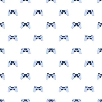 Game controllers arranged in a repeating seamless pattern Illustrazione stock