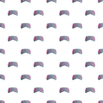Game controllers creating seamless digital gaming pattern イラスト素材