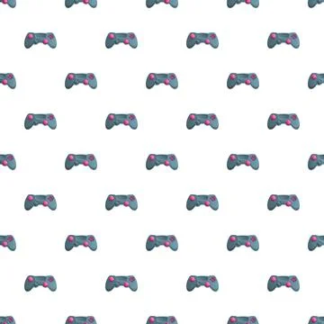 Game controllers creating seamless digital gaming pattern 스톡 일러스트