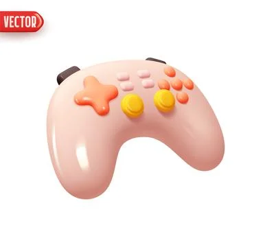 Game controllers gamepads. Modern game joystick. Realistic 3d design element  Stock Illustration