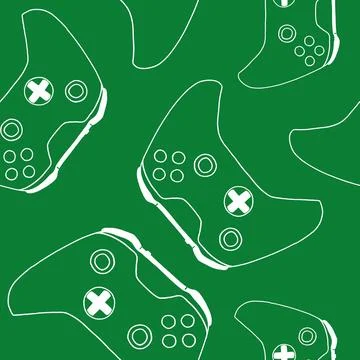 Game controllers seamless pattern. Wallpaper. In outline doodle flat style Illustrazione stock