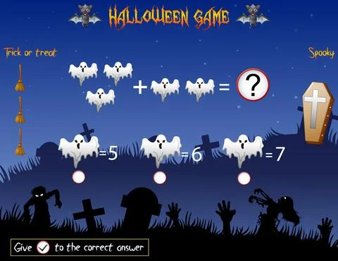 Game count the ghost in the halloween theme Stock Illustration