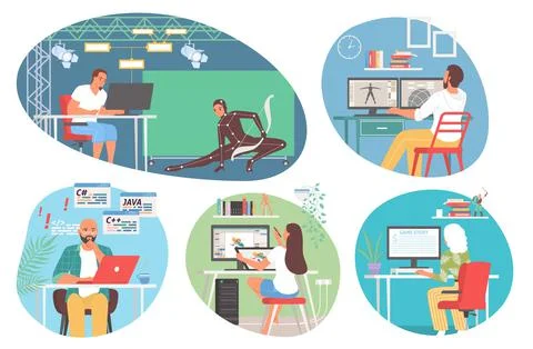 Game creation set animation or motion design Stock Illustration