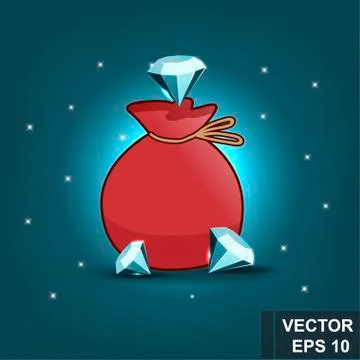 A game. Crystal Cartoon button. Bright. Shine congratulation. Win. For your d Stock Illustration