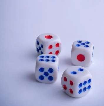 Game cubes on white background Stock Photos