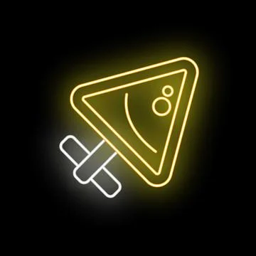 Game cue ball triangle neon icon design Stock Illustration