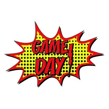 Game Day comic burst vector sign Stock Illustration