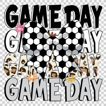 Game Day Game Day Game Day Game Day repeated bow flower bold Stock Illustration