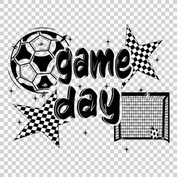 Game Day Soccer Graphic Layout With Text Ilustração Stock