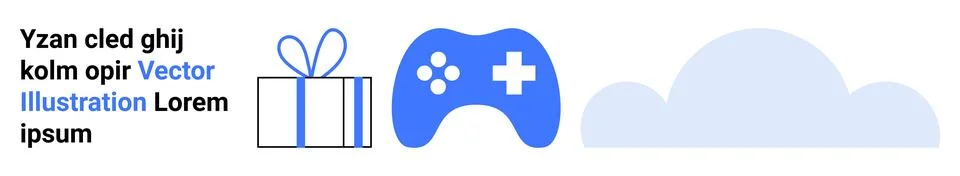 Game design, cloud technology, digital media, online gaming, user interaction Illustrazione stock